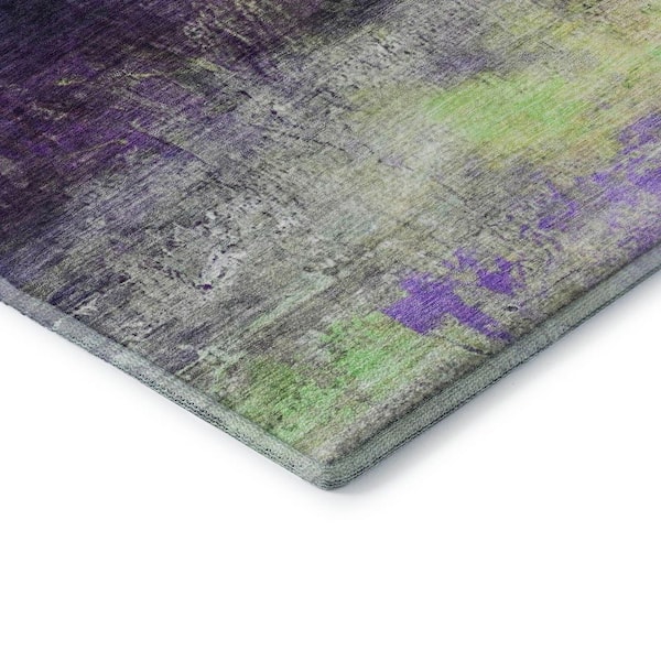 Mayfield Premium Machine Washable Abstract AMF2016 Purple 5 ft. x 7 ft. 6 in. Area Rug