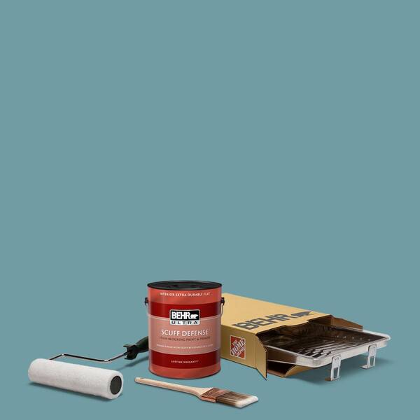 BEHR 1 gal. #PPU13-07 Voyage Ultra Extra Durable Flat Interior Paint and 5-Piece Wooster Set All-in-One Project Kit