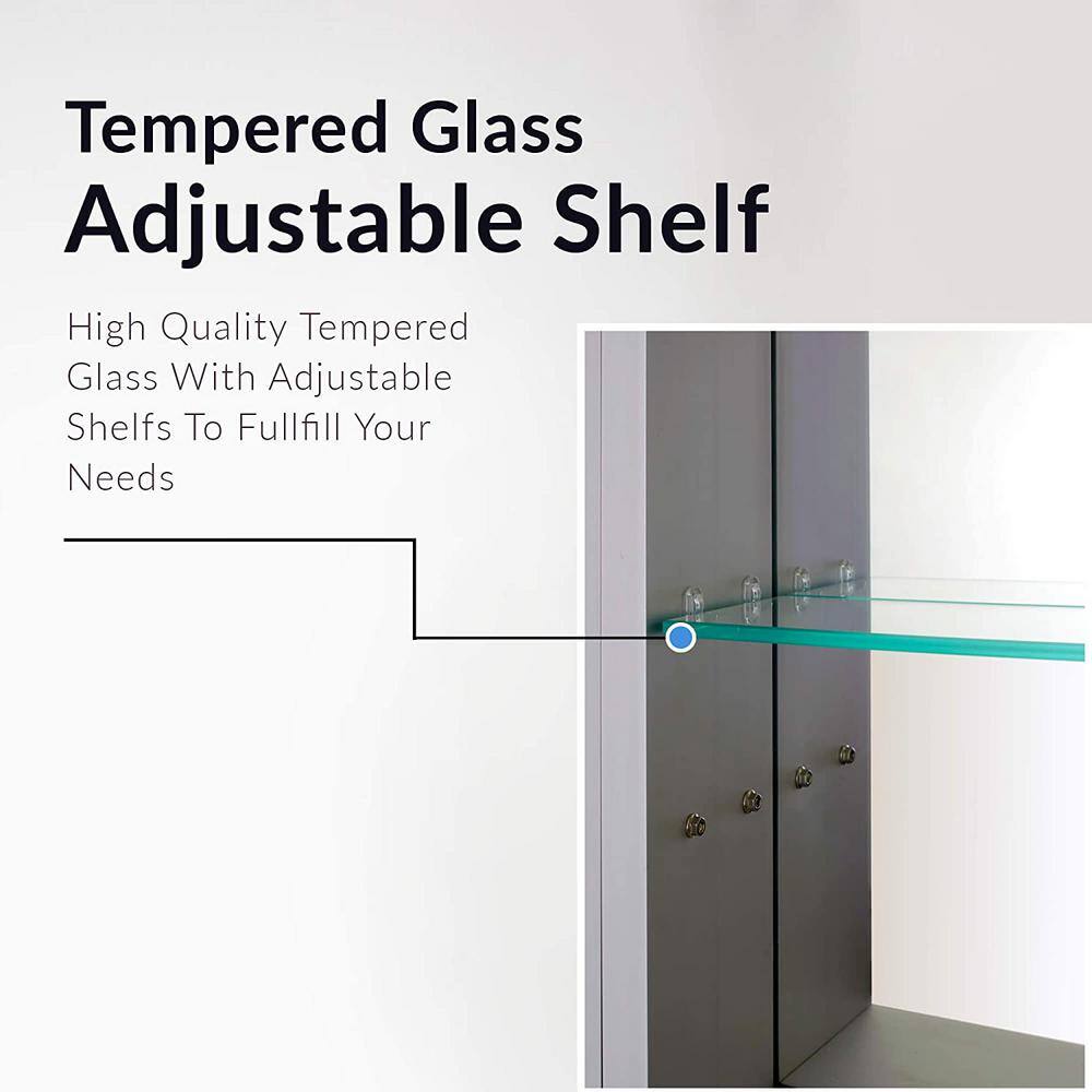 Sleek Aluminum 24" x 30" Bathroom Medicine Cabinet with Mirrored Interior