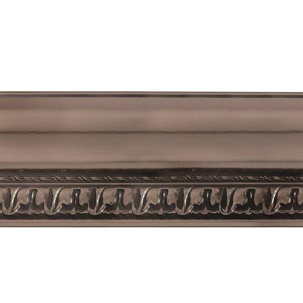 Fasade Grand Baroque 1 in. x 6 in. x 96 in. Wood Ceiling Crown Molding in Brushed Nickel
