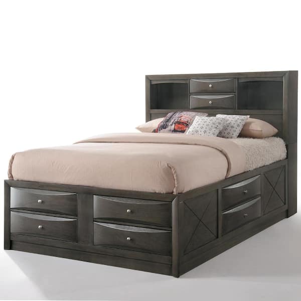 Acme Ireland Eastern King Storage Bed Gray Oak
