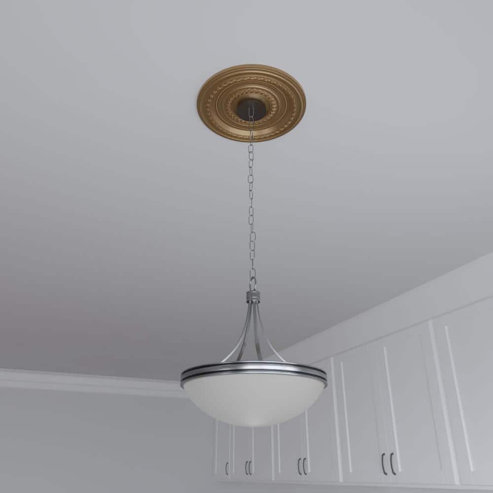 Cole 13" Bright Coat Gold Thermoformed PVC Ceiling Medallion