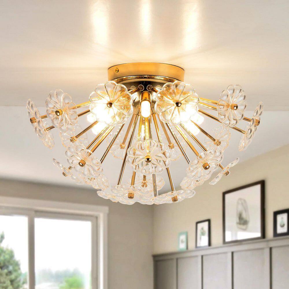 20 in. 6-Light Modern Metal Flower Flush Mount Ceiling Lights price history on PriceWatchPro