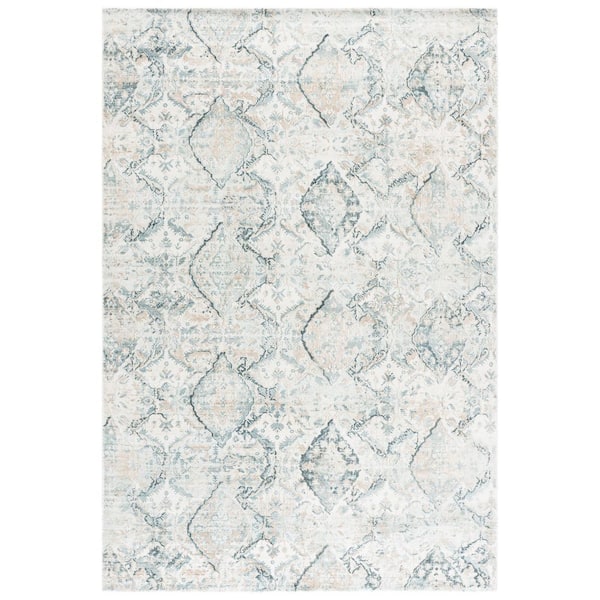 Mirage 6 ft. x 9 ft. Blue Distressed Abstract Geometric Area Rug