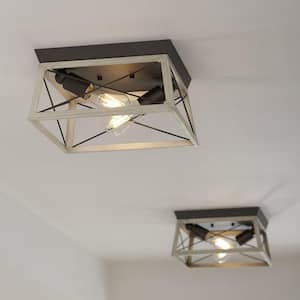 Briarwood Collection 2-Light Graphite Kitchen Farmhouse Ceiling Light Flush Mount