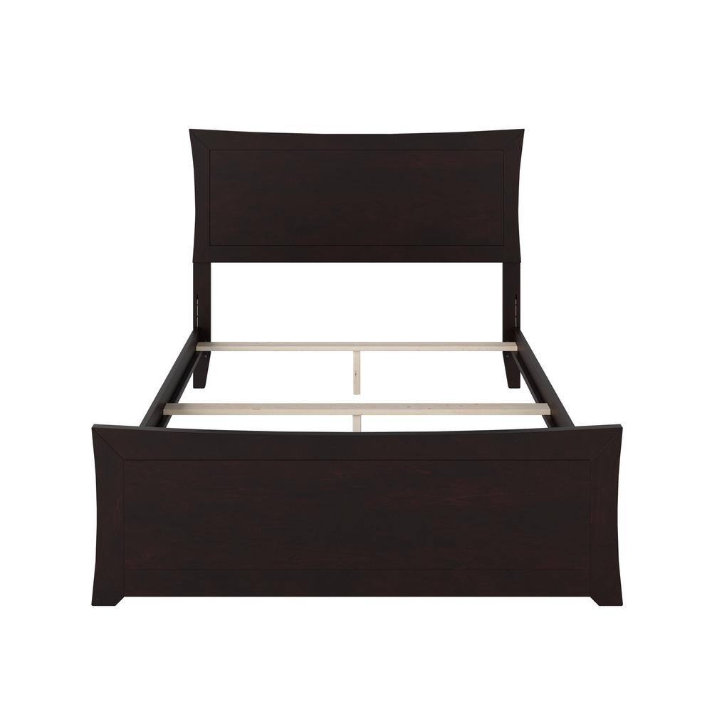 Metro Espresso Brown Full Wood Platform Bed with Headboard