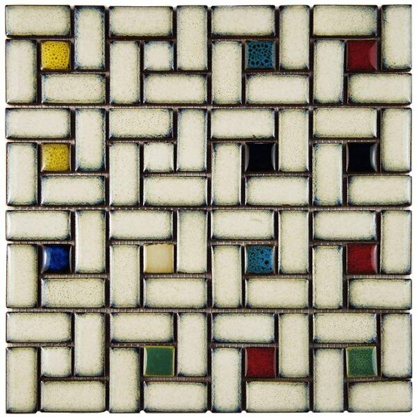 Merola Tile Essence Spiral Cascade 12 in. x 12 in. x 9 mm Porcelain Mosaic Tile