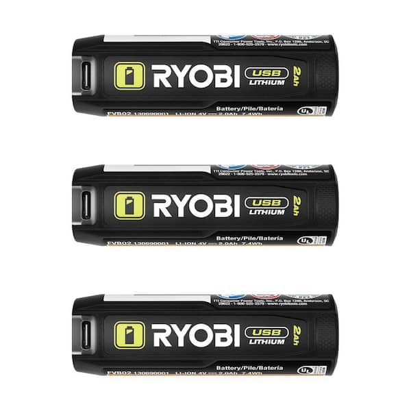 USB Lithium 2.0 Ah Lithium Rechargeable Batteries (4-Pack)