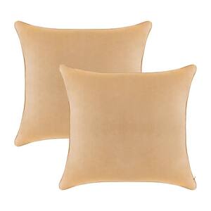 A1HC Mocha 22 in. x 22 in. Velvet Throw Pillow Covers Set of 2