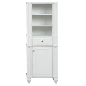 Winston 24 in. W x 14 in. D x 64 in. H White Freestanding Linen Cabinet in Ivory White