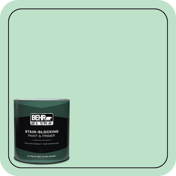 BEHR ULTRA 1 qt. #P410-2 Spearmints Semi-Gloss Enamel Exterior Paint & Primer