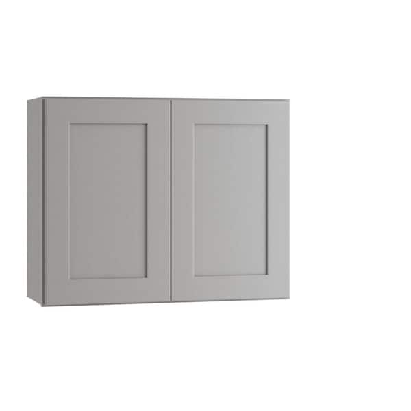 Home Decorators Collection Newport 30 in. W x 12 in. D x 24 in. H Assembled Plywood Wall Bridge Kitchen Cabinet in Pearl Gray with Soft Close