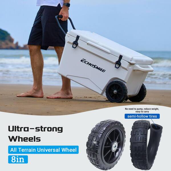 Tunearary 75 qt. Outdoor White Insulated Box Cooler with Stretch