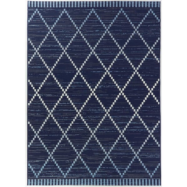 Diamond Blue 5 ft. x 7 ft. Indoor/Outdoor Area Rug