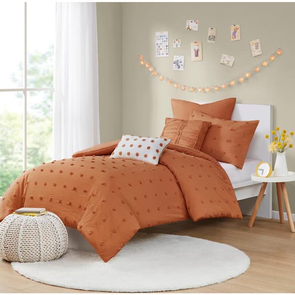 Maize 5-Piece Rust Cotton Twin/Twin XL Comforter Set