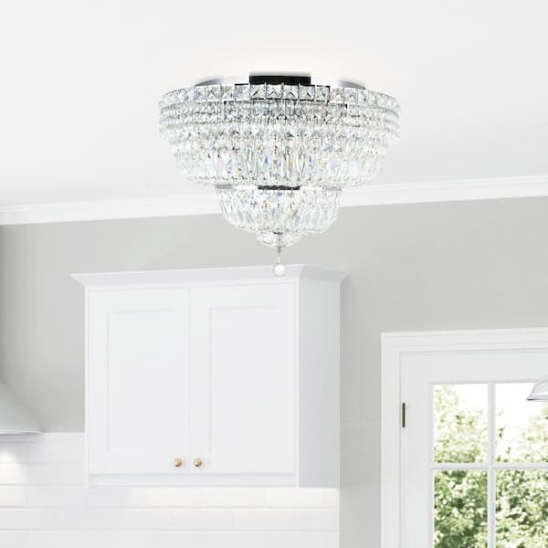 Stefania 16 Light Bowl Flush Mount With Chrome Finish