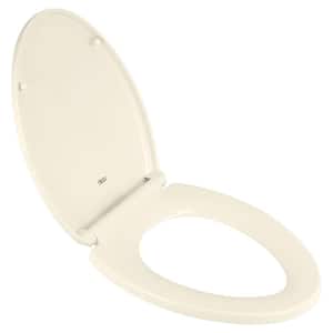 Traditional Slow-Close EverClean Elongated Closed Front Toilet Seat in Linen