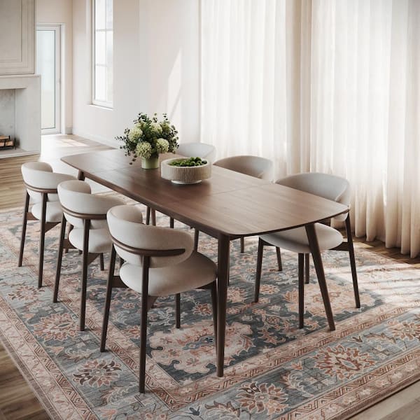 8 ft. x 10 ft. Blue Liora Traditional Washable Indoor Area Rug