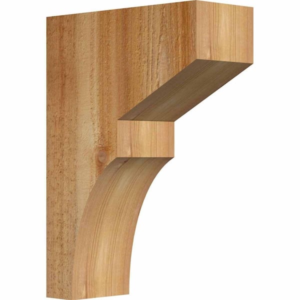 Ekena Millwork 4 in. x 10 in. x 14 in. Western Red Cedar Monterey Rough Sawn Corbel