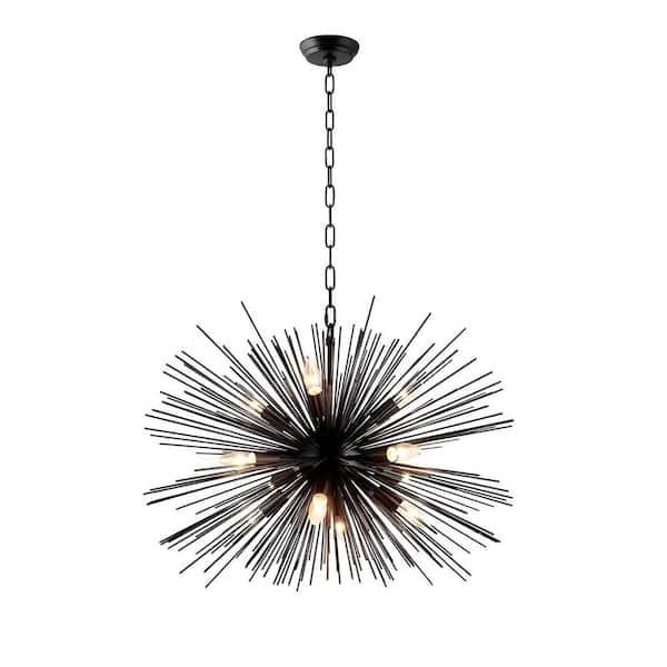 Astra 12-Light Sputnik Black Sphere Satellite Sci-Fi Chandelier Pendant ...