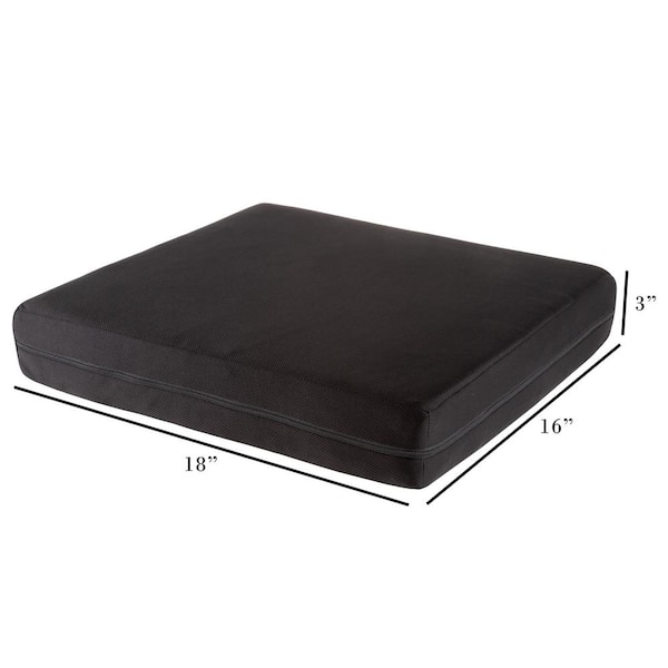 Bluestone 3 In Black Thick Memory Foam And Gel Layered Seat Cushion Hw8911060 - How To Make A Memory Foam Seat Cushion