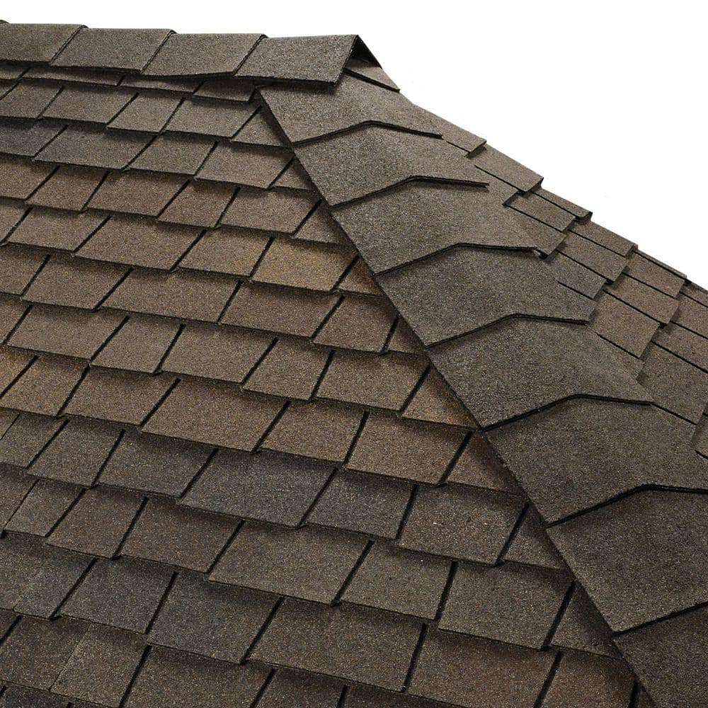 GAF Timbertex Woodberry Brown Double-Layer Hip and Ridge Cap Roofing ...