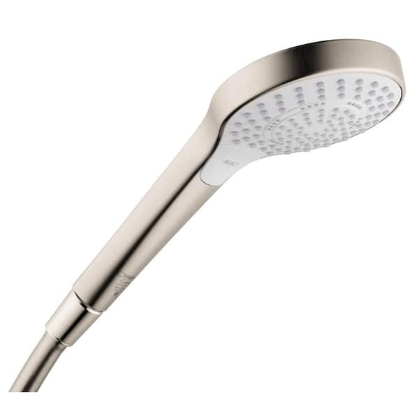 Hansgrohe 3-Spray Patterns with 4.3 in. Single Wall Mount Handheld Adjustable Shower Head in Brushed Nickel