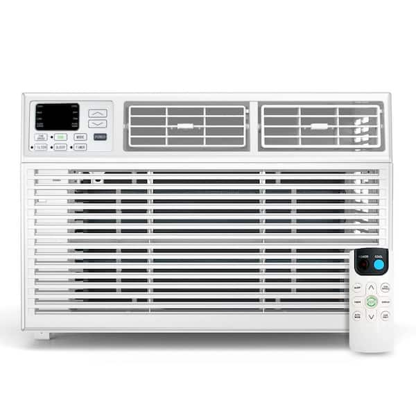 8,000 BTU 120V Window Air Conditioner Cools 350 sq. ft. with Dehumidifies and Remote in White