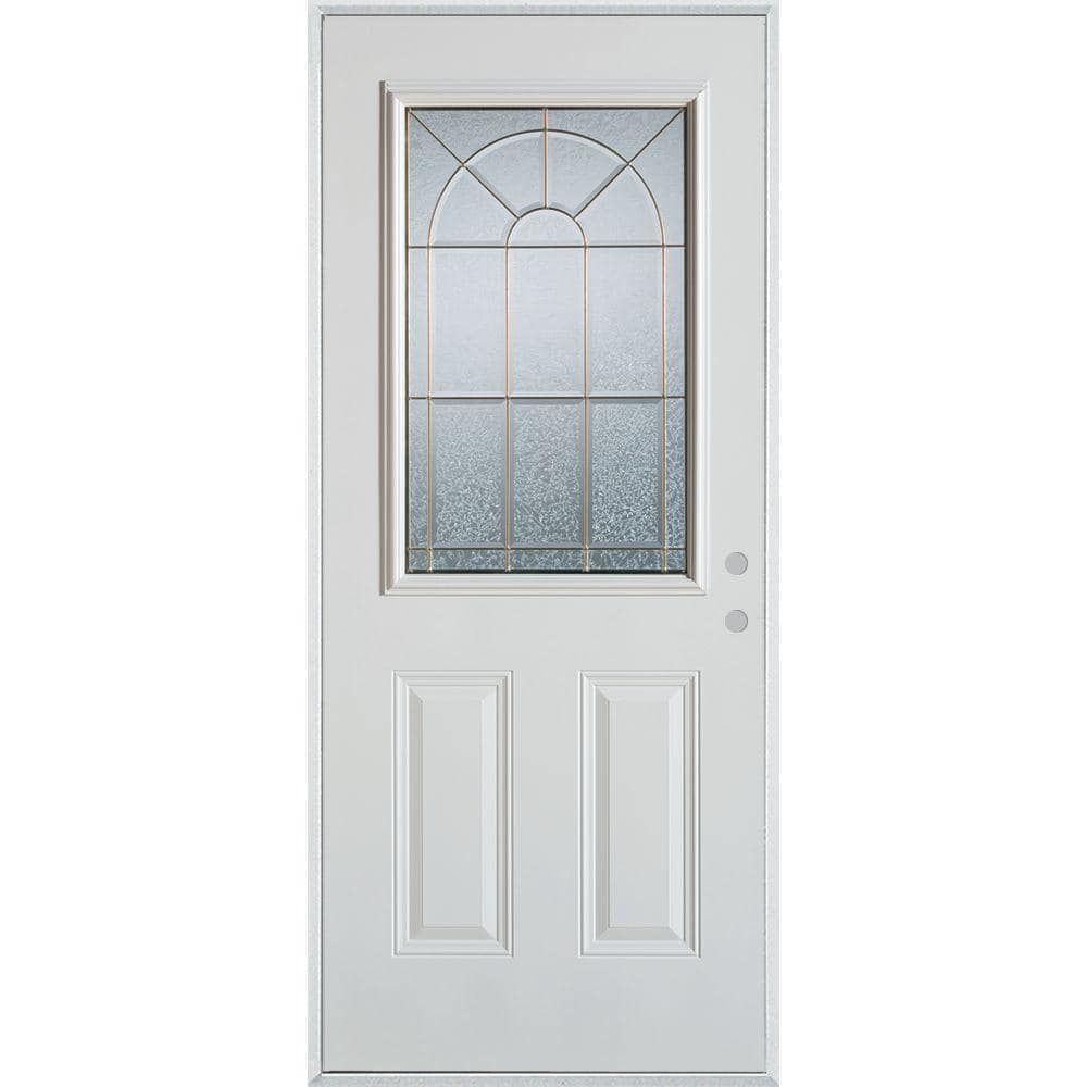 Geometric 36 in x 80 in 2 Panel Left-Hand/Inswing 1/2 Lite White Primed Smooth Fiberglass Prehung Front Door price history on PriceWatchPro
