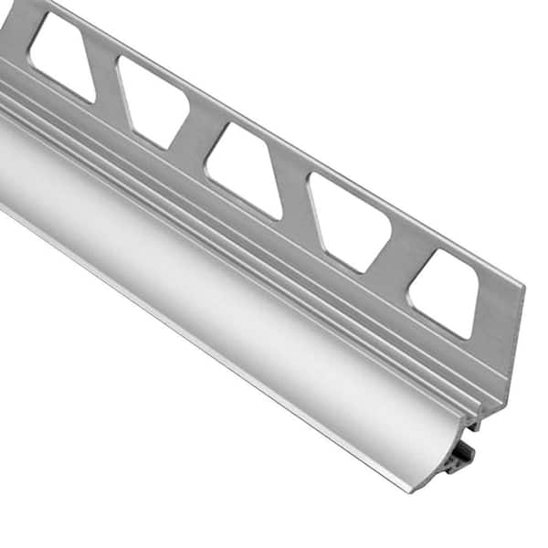 Schluter Dilex-AHKA Satin Anodized Aluminum 9/16 in. x 8 ft. 2-1/2 in. Metal Cove-Shaped Tile Edging Trim
