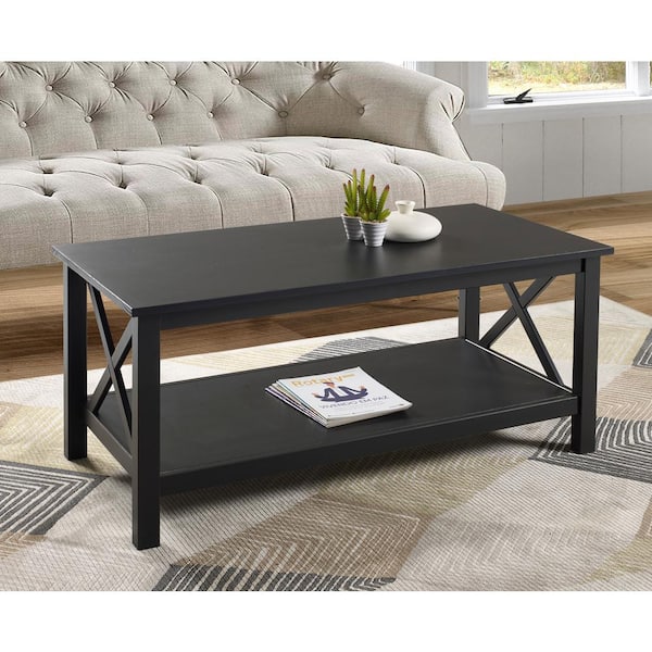 Linon Home Decor Ramsey 44 In Black, Images Of Coffee Table Decor