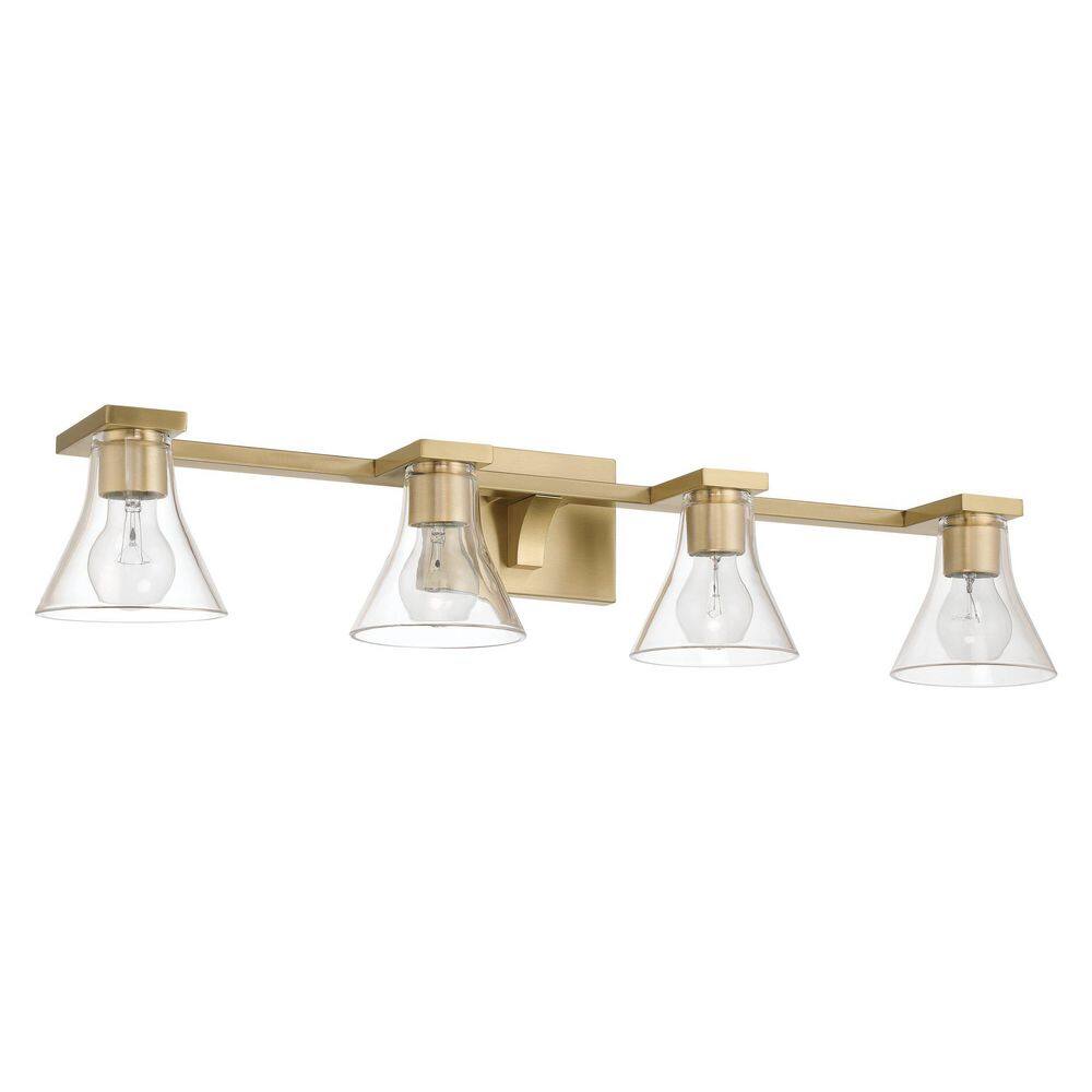 Gilford 33-in. 4-light Champagne Gold Vanity Light with Clear Glass Shades price history on PriceWatchPro