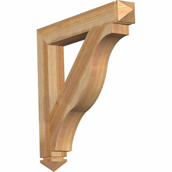Ekena Millwork 4 in. x 30 in. x 30 in. Western Red Cedar Funston Arts and Crafts Rough Sawn