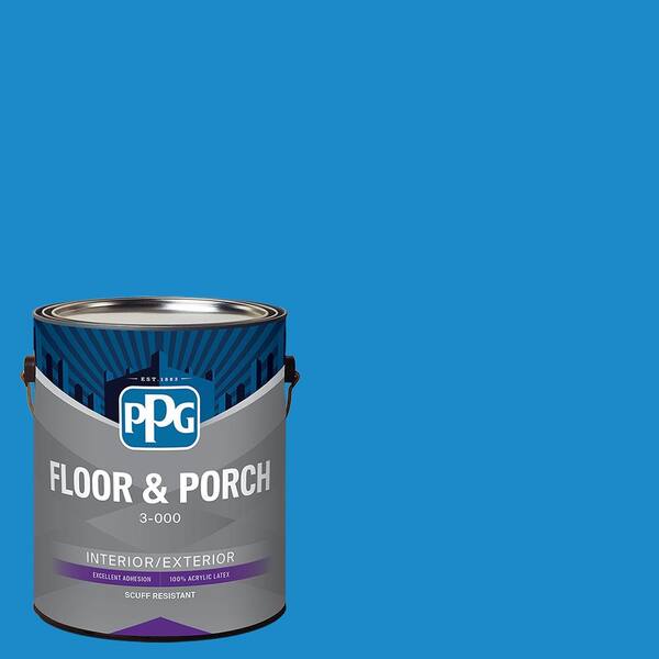 PPG 1 gal. PPG1240-6 Newport Blue Satin Interior/Exterior Floor and ...