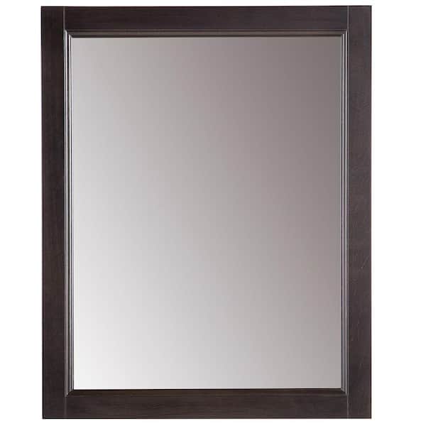 Glacier Bay Chelsea 22 in. W x 27 in. H Rectangular Wood Framed Wall Bathroom Vanity Mirror in Charcoal