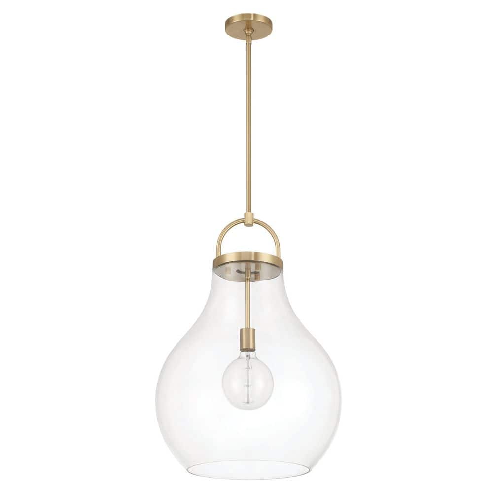 Mansfield 18-inch 1-light Champagne Gold Pendant Light with Clear Glass Shade price history on PriceWatchPro