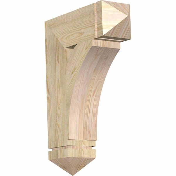 Ekena Millwork 6 in. x 28 in. x 20 in. Douglas Fir Thorton Arts and Crafts Rough Sawn Bracket