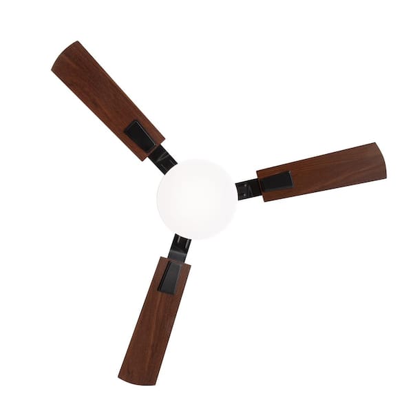 52 in. Indoor Black Ceiling Fans with Adjustable White Integrated LED with 3-Reversible Blades and Remote Included
