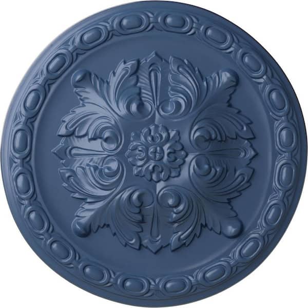 Ekena Millwork 11-3/4" x 3/8" Stockport Urethane Ceiling Medallion, Hand-Painted Americana