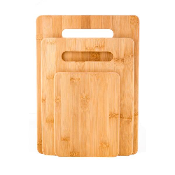 thumbnail image 2 of Chef's Favorite 3-Piece Bamboo Cutting Board Set - Pre-Oiled, Double-Sided With Ergonomic Handles & Juice Groove 2 of 6