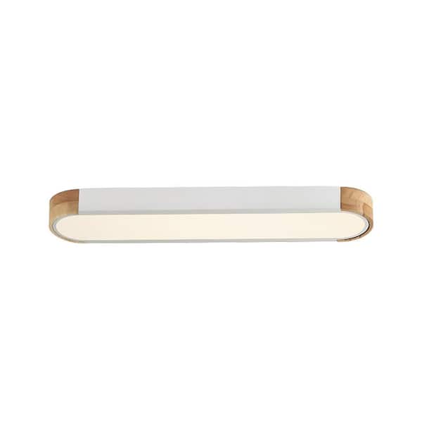 HUOKU Lumin 38 in. 1-Light White Integrated LED Flush Mount