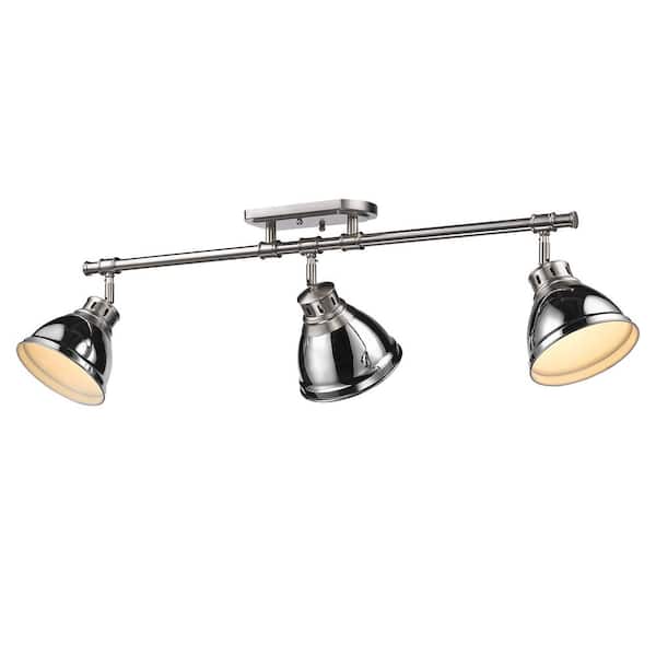 Duncan 35 in. 3-Light Pewter Semi-Flush Mount