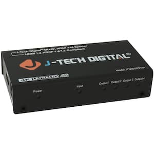 4 Way HDMI Splitter in Black (1-Pack)
