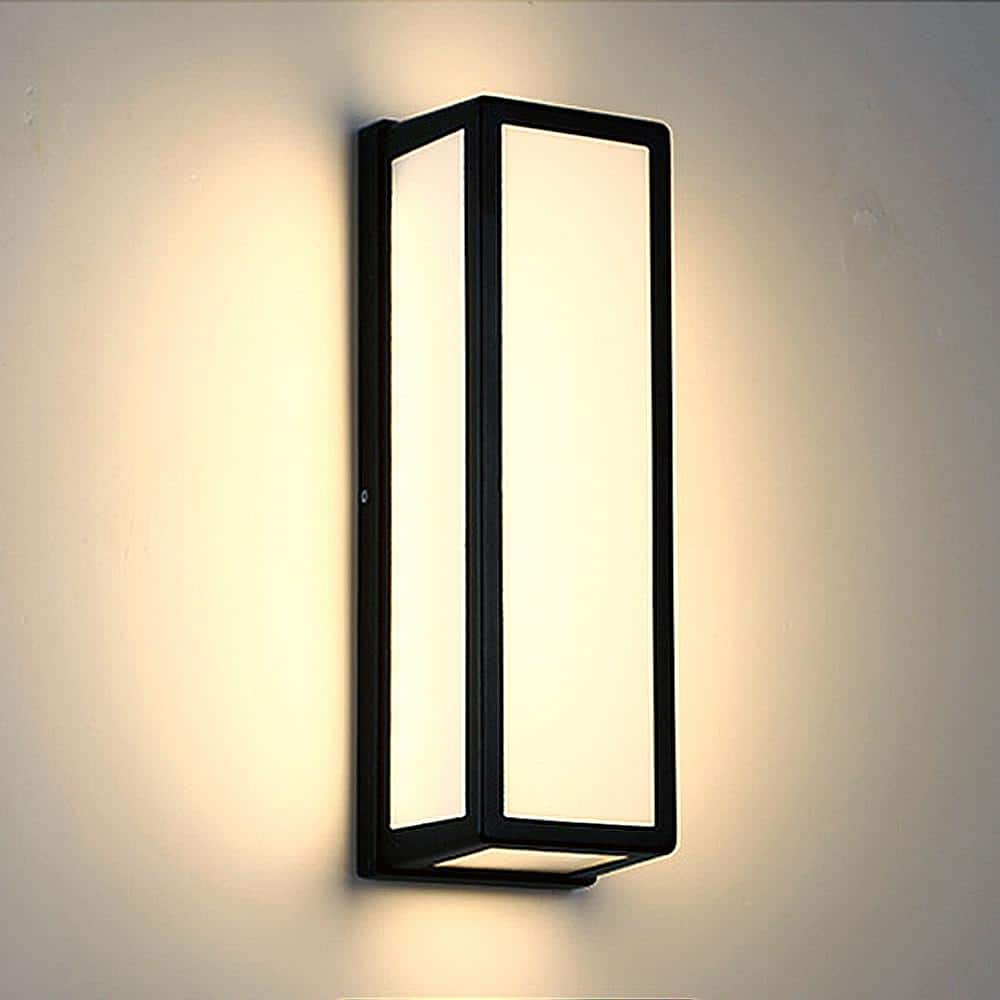 YANSUN 15.7 in. Black Cylinder Modern Integrated LED Indoor