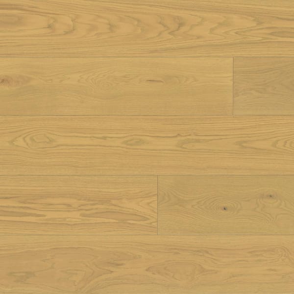Bedrosians Sample-Laguna French Oak Sand 0.16 in. T x 9.5 in. W Click-Lock Wire Brushed Engineered Hardwood Flooring