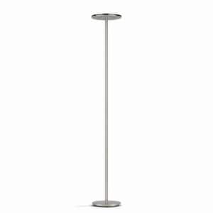 Sky Flux 67 in. Brushed Nickel Industrial 1-Light Dimmable and Color Temperature Adjustable LED Floor Lamp
