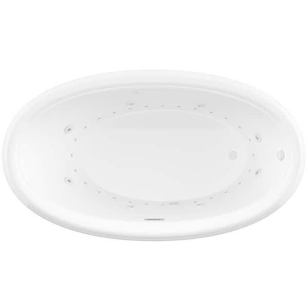 Topaz Diamond Series 60 in. Oval Drop-in Whirlpool and Air Bath Tub in White