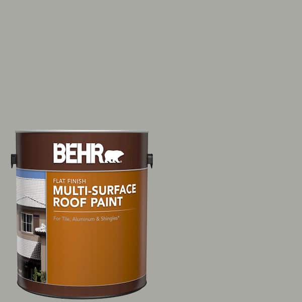 BEHR 1 gal. #PFC-68 Silver Gray Flat Multi-Surface Exterior Roof Paint
