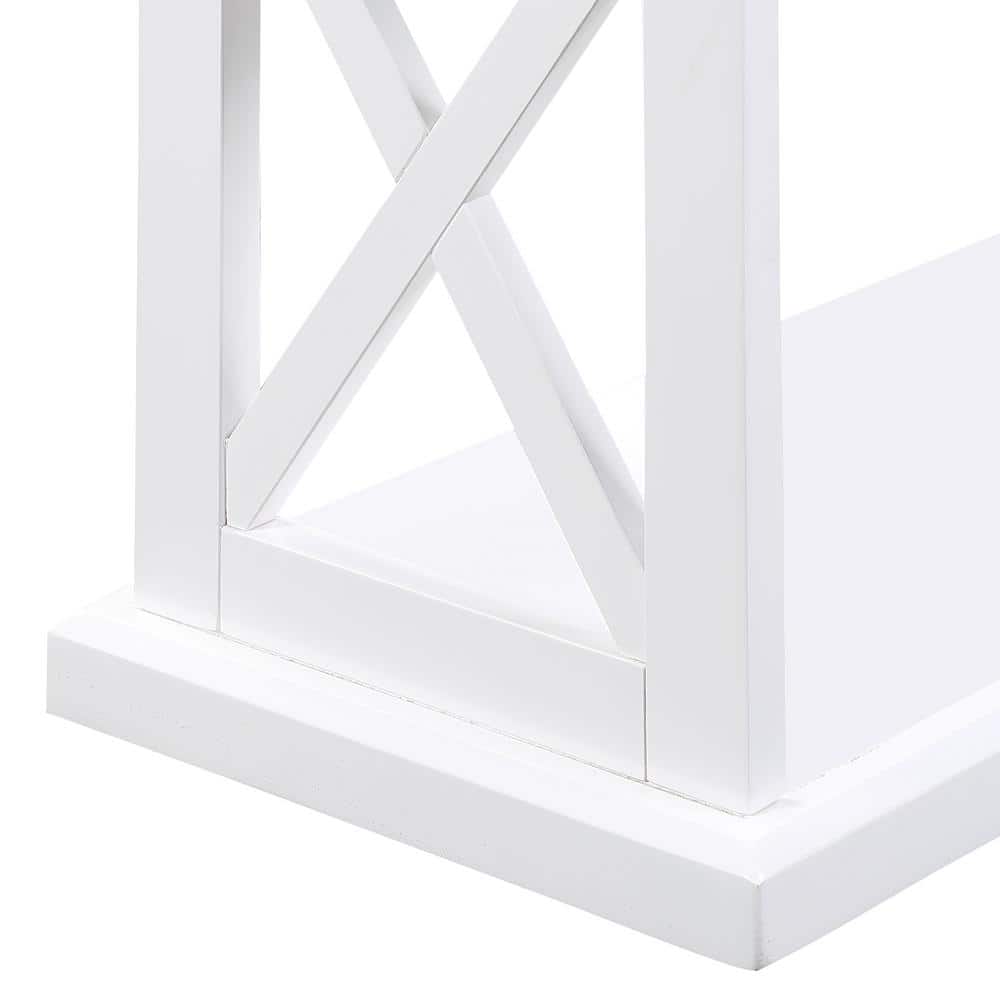 Coventry Driftwood and White Solid Wood Console Table with Shelves
