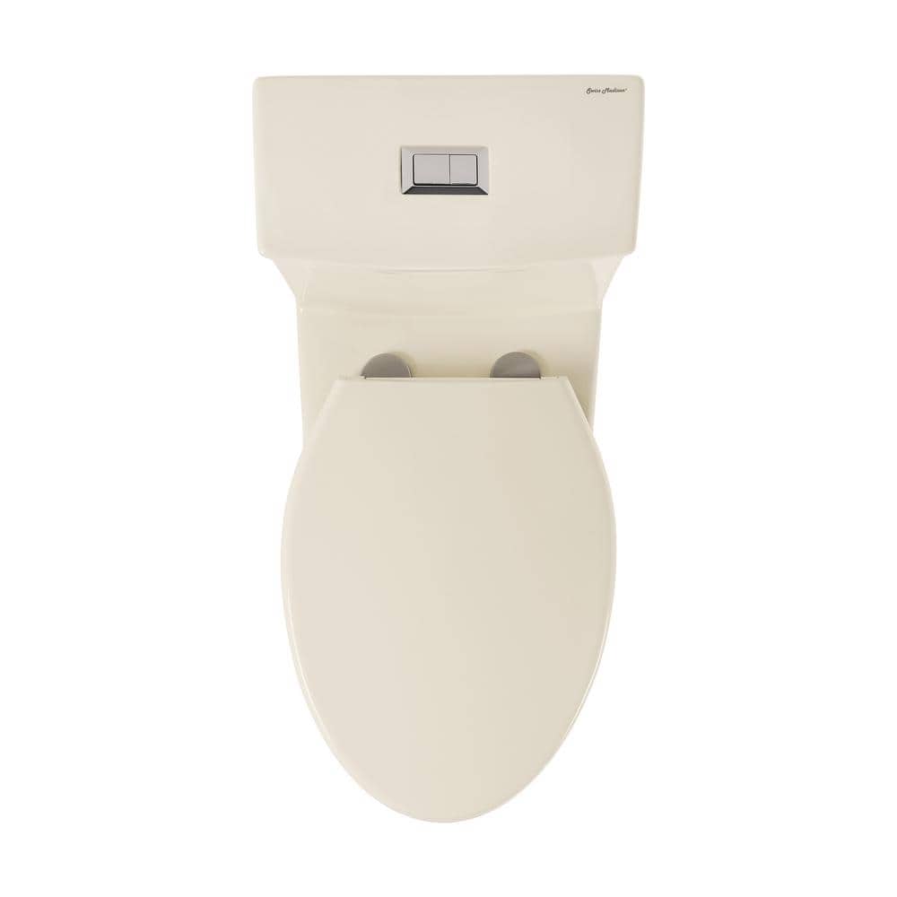 Bisque Elongated Dual Flush One-Piece Toilet